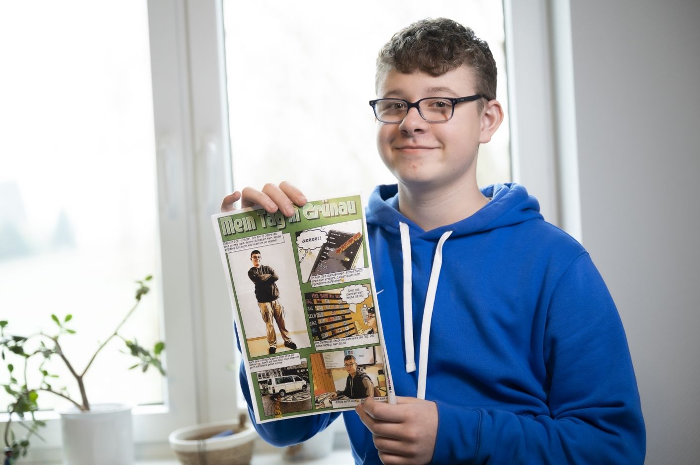 Oscra aus der Wohngruppe Füchse mit Comic